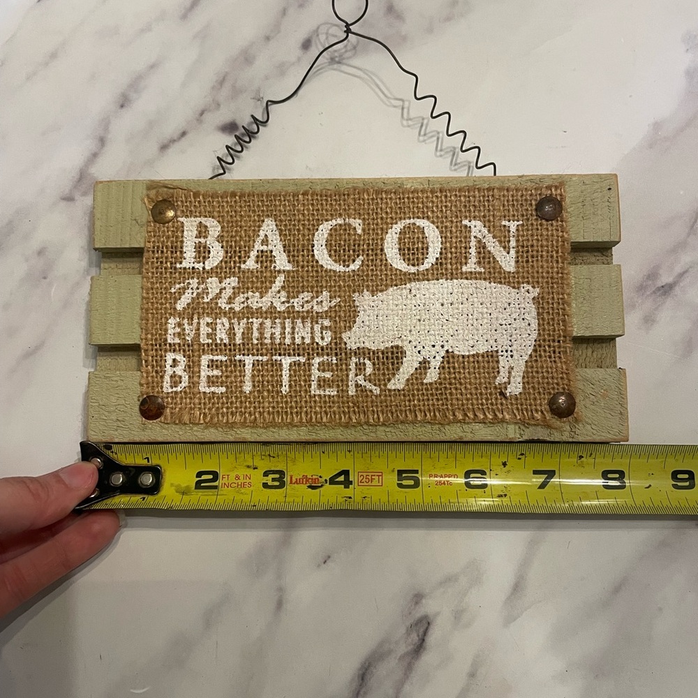 Rustic Bacon Sign with Pig Design